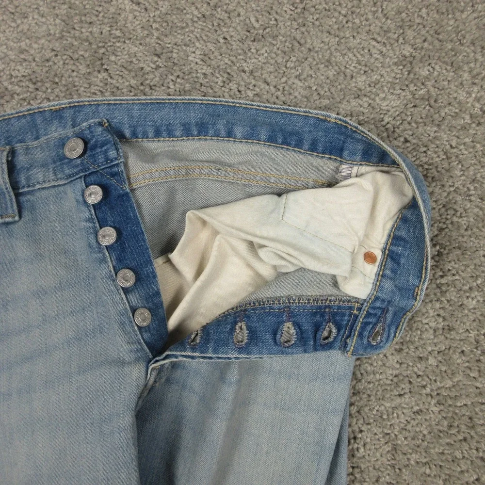 Levis Jeans Mens 31x30 Blue 501 Button Fly Original Straight Faded Denim Pants
